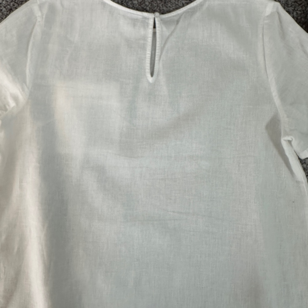 Liz Claiborne White Linen Blend Women’s Short Sleeve Shirt Size L - Picture 7 of 10